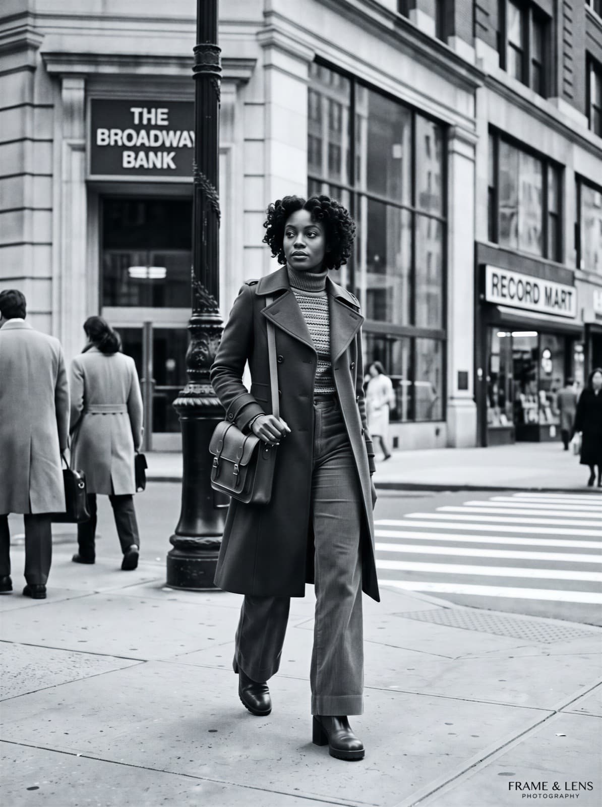Photographer on the street with a film camera